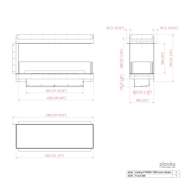 Forma 1200 – Innebygd biopeis – Romdeler