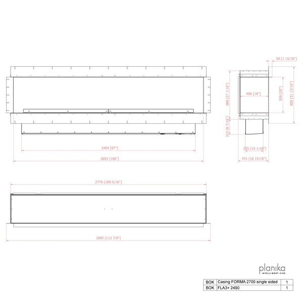 Forma 2700 – Innebygd biopeis – Ensidig