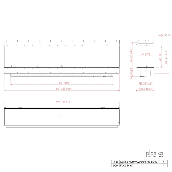 Forma 2700 – Innebygd biopeis – Tresidig
