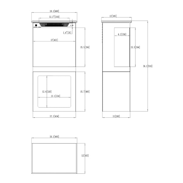 Tower + stativ 46 cm – Elektrisk peis