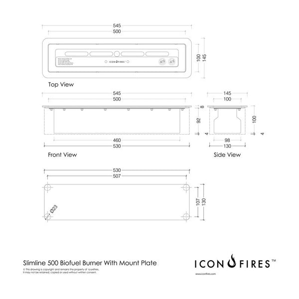 Icon Fires Slimline-brenner – 50 cm
