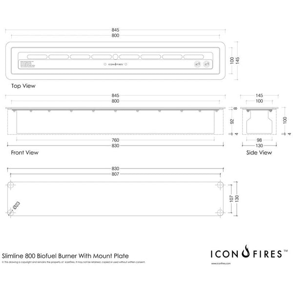 Slimline Brenner – 80 cm