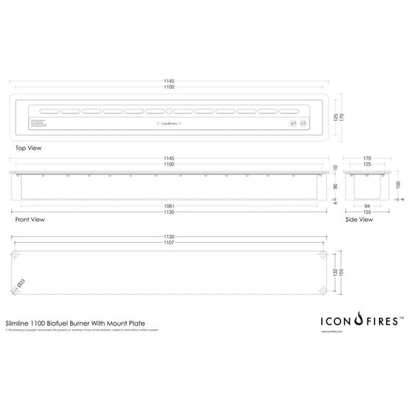 Slimline Brenner – 110 cm