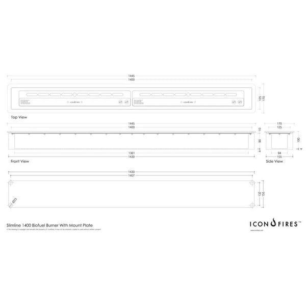 Slimline Brenner – 144,5 cm