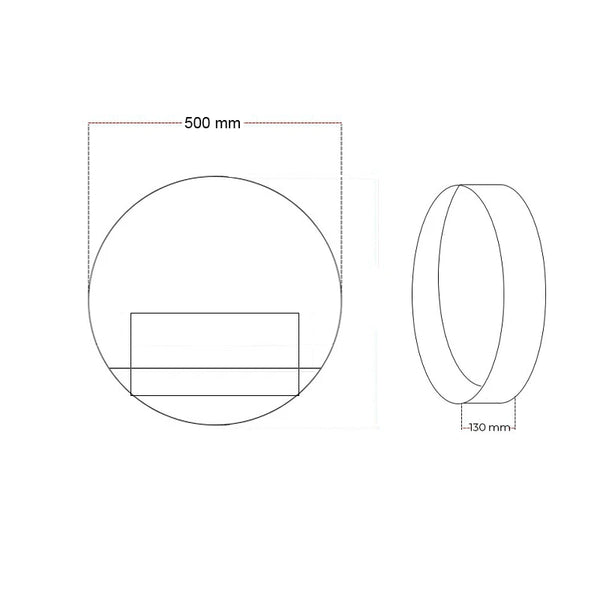 Delaware S Vegghengt biopeis – Svart – 50 cm