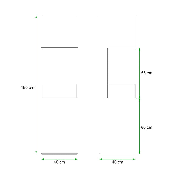 Åpen Gulvbiopeis – 3-sidet hvit