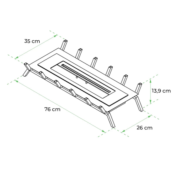 Rist XL innsats med dekorativt treverk – 80 cm