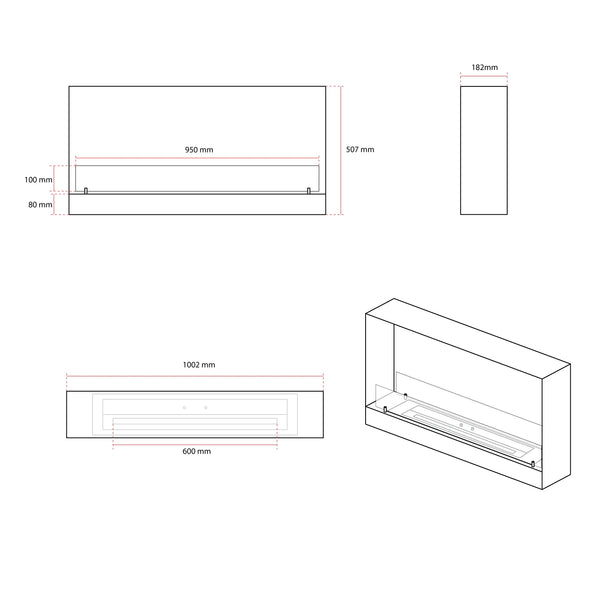 2-sidet biopeis til innbygging – Svart – 100 cm
