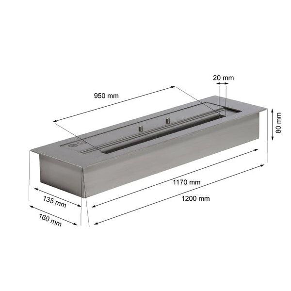 Superior bioetanolbrenner – 6 liter – 120 cm