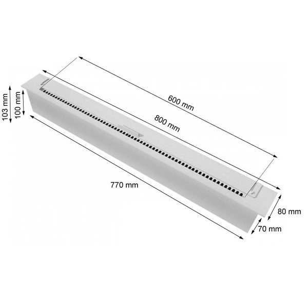 Slimline bioetanolbrenner – 80 cm