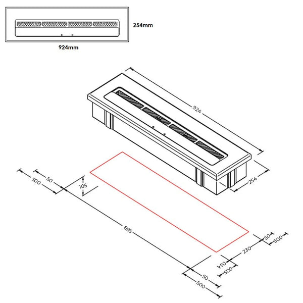 Icon Long Burner – 92,4 cm