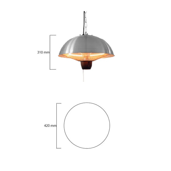 Patio Heater Hanging 600-1500 W, HA, Ø42 cm