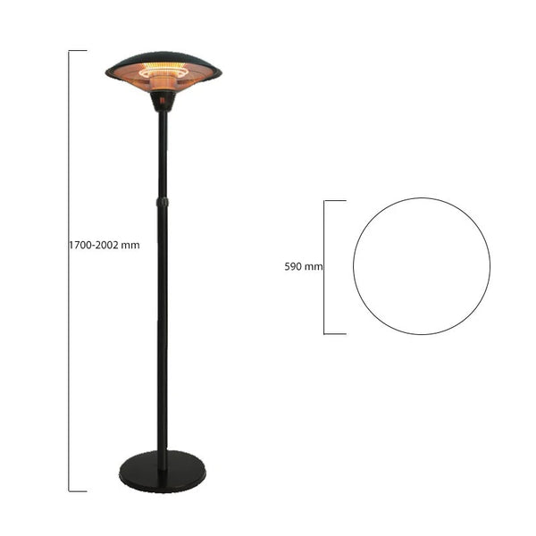 Terrassevarmer – 900/1200/2100W – Svart