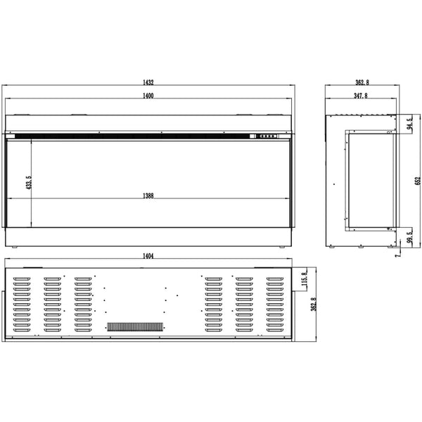 Superb 3D 140 cm – Innebygd Elektrisk peis