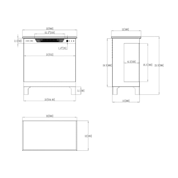 Tower 3D 56 cm – Elektrisk peis