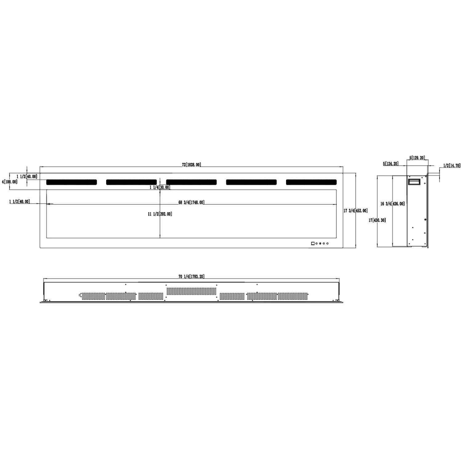 Majestic Pro 183 cm – Vegghengt Elektrisk peis