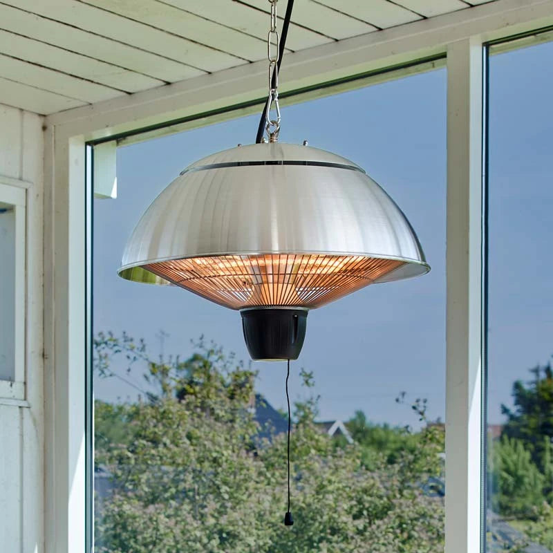 Terrassevarmer – 600/1500W – Ø42 cm – Sølv