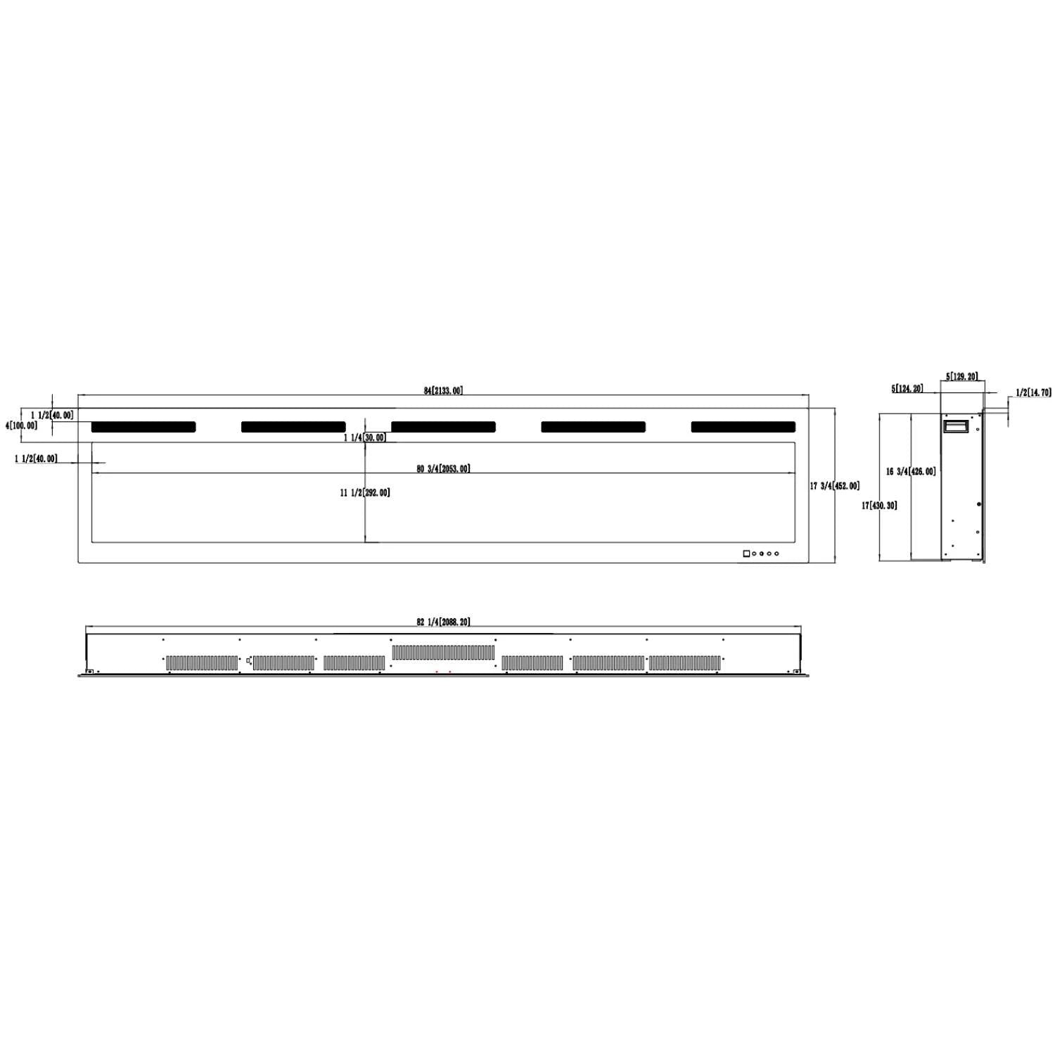 Majestic Pro 213 cm – Vegghengt Elektrisk peis