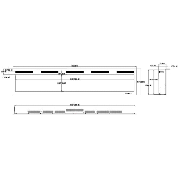 Majestic Pro 213 cm – Vegghengt Elektrisk peis