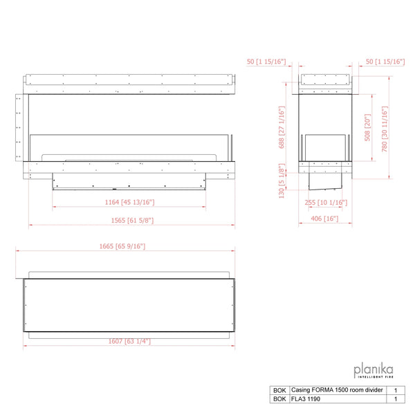 Forma 1500 – Innebygd biopeis – Romdeler