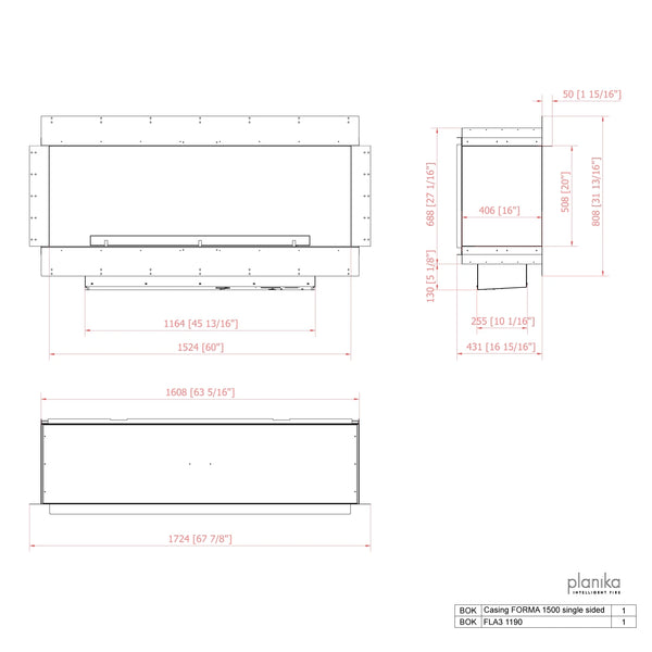 Forma 1500 – Innebygd biopeis – Ensidig
