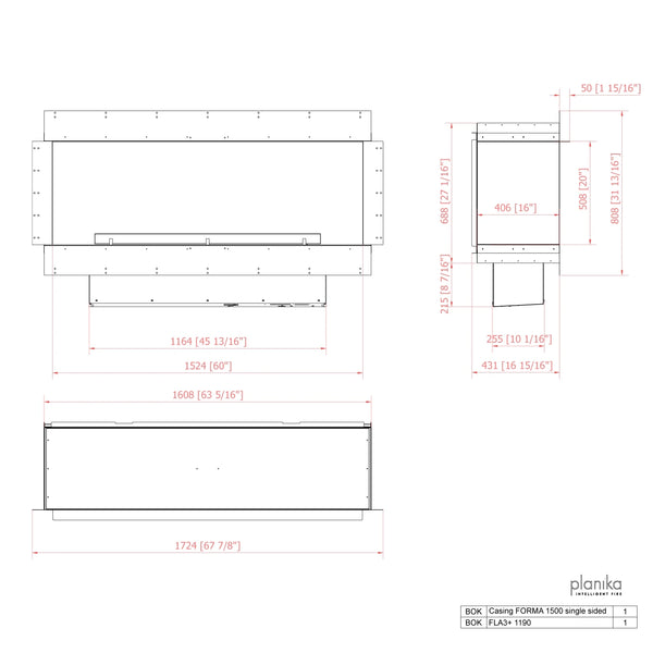Forma 1500 – Innebygd biopeis – Ensidig