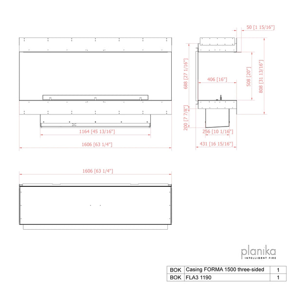 Forma 1500 – Innebygd biopeis – Tresidig