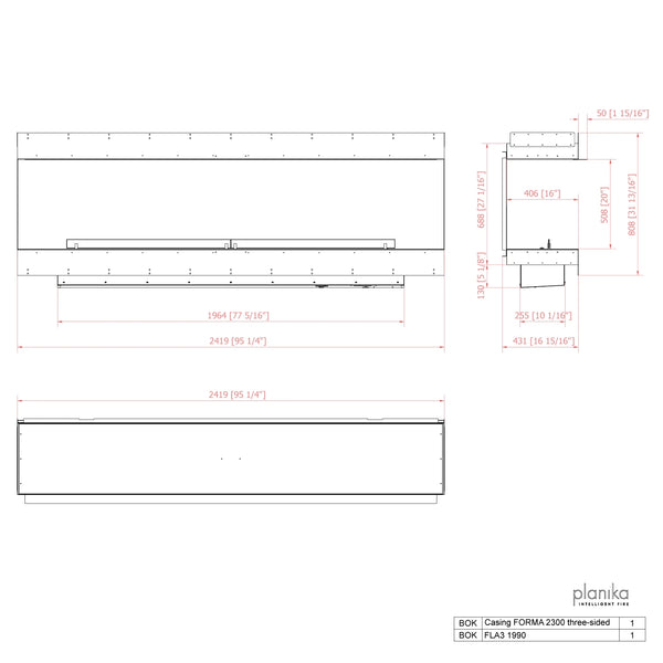 Forma 2300 – Innebygd biopeis – Tresidig