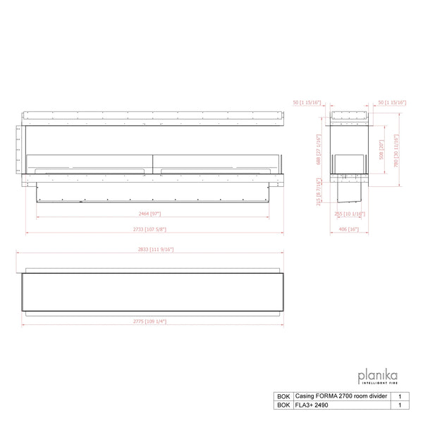 Forma 2700 – Innebygd biopeis – Romdeler