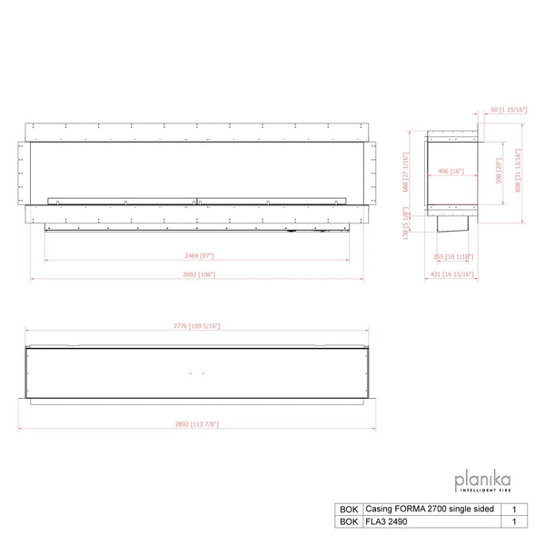 Forma 2700 – Innebygd biopeis – Ensidig