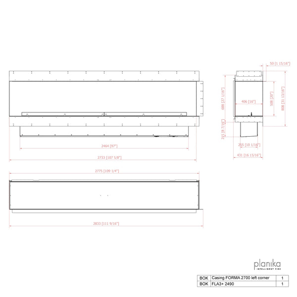 Forma 2700 – Innebygd biopeis – Tresidig