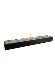 Bioethanol burner insert, 105 cm, lit with a realistic flame, studio hero view