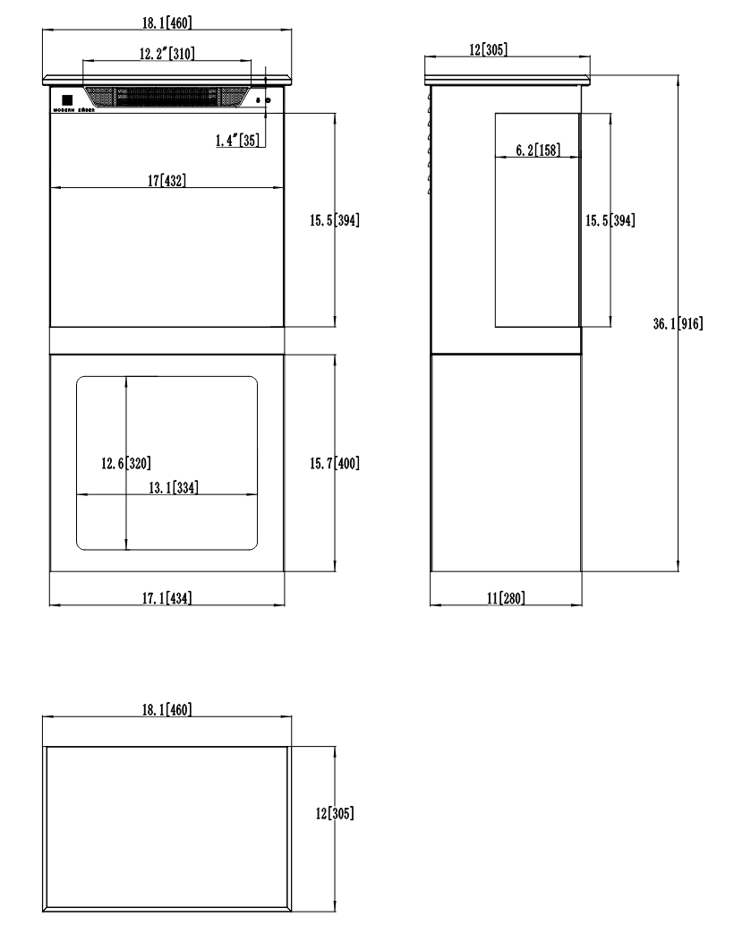 Tower + stativ 46 cm – Elektrisk peis