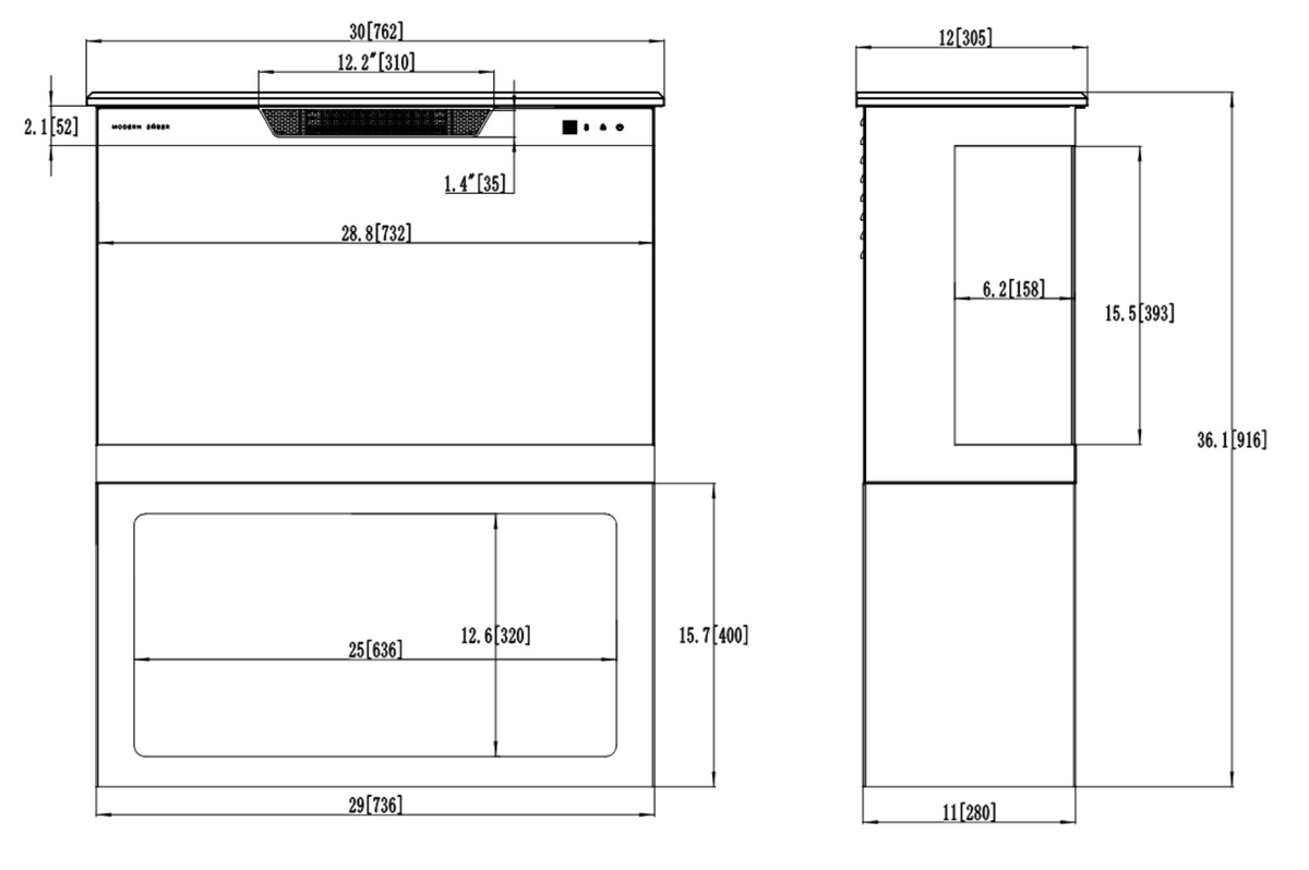 Tower + stativ 71 cm – Elektrisk peis