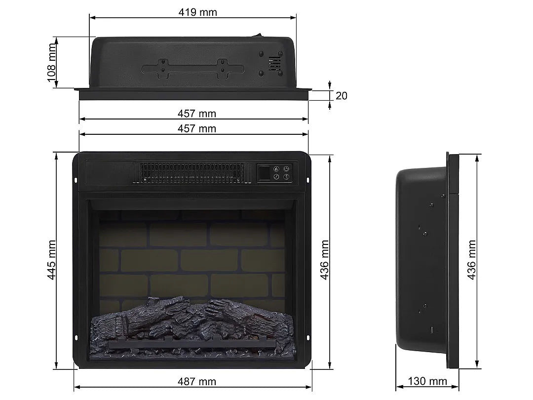 ArtiFlame AF18B – 18" innebygd elektrisk peisinnsats