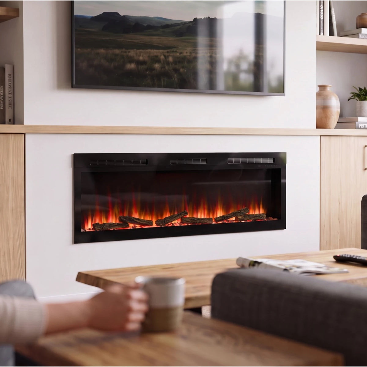Sense 60 elektrisk peis – innebygd eller veggmontert