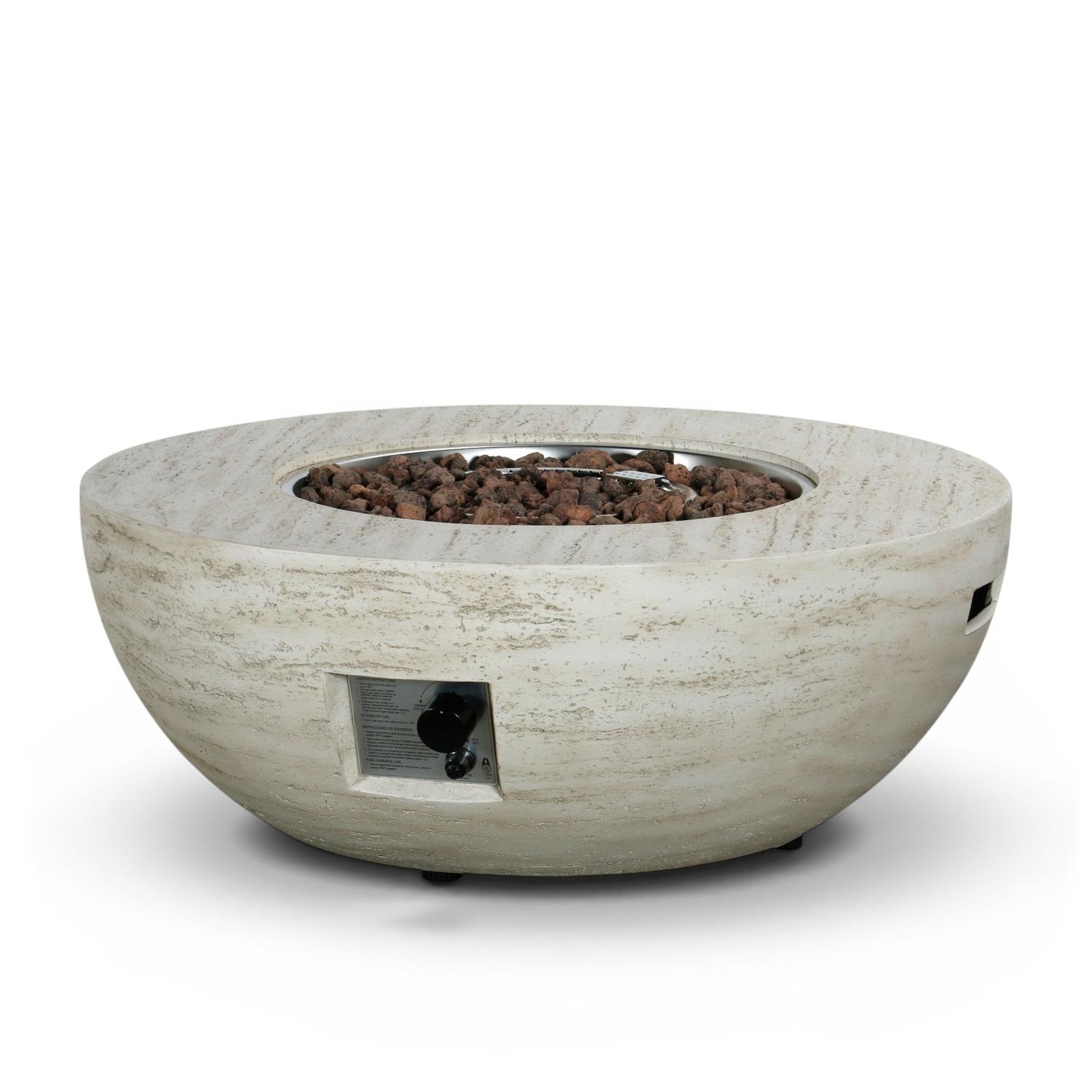 Estate Bowl 92 Travertine – Rund gasspeisbord