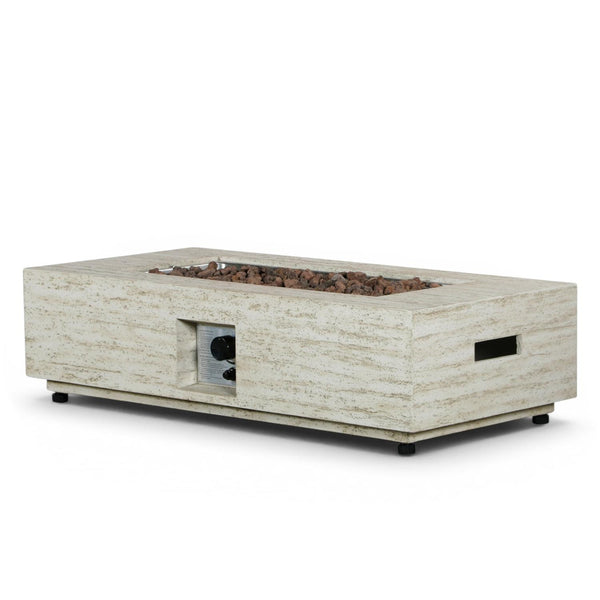 Estate Rektangulær Travertine – Rektangulært gasspeisbord