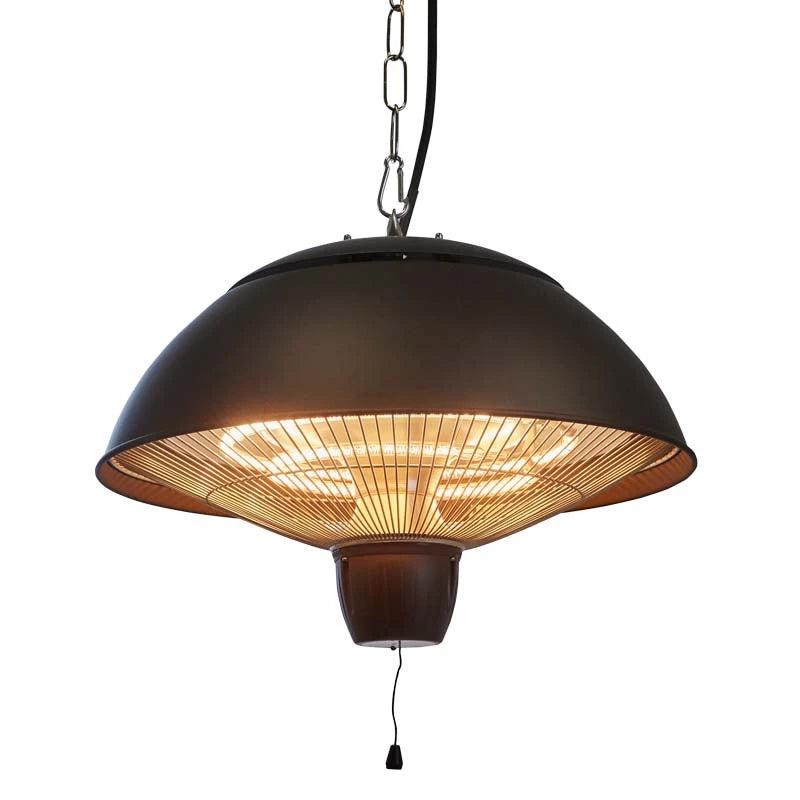 Terrassevarmer – 600/1500W – Ø42 cm – Svart