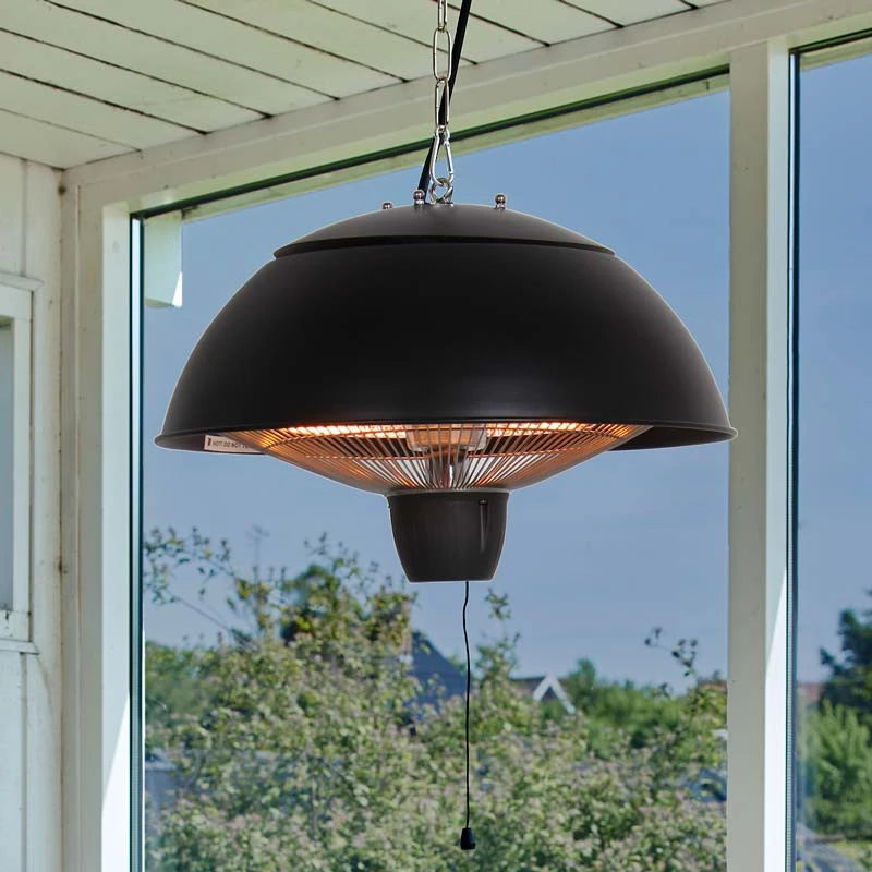 Terrassevarmer – 600/1500W – Ø42 cm – Svart