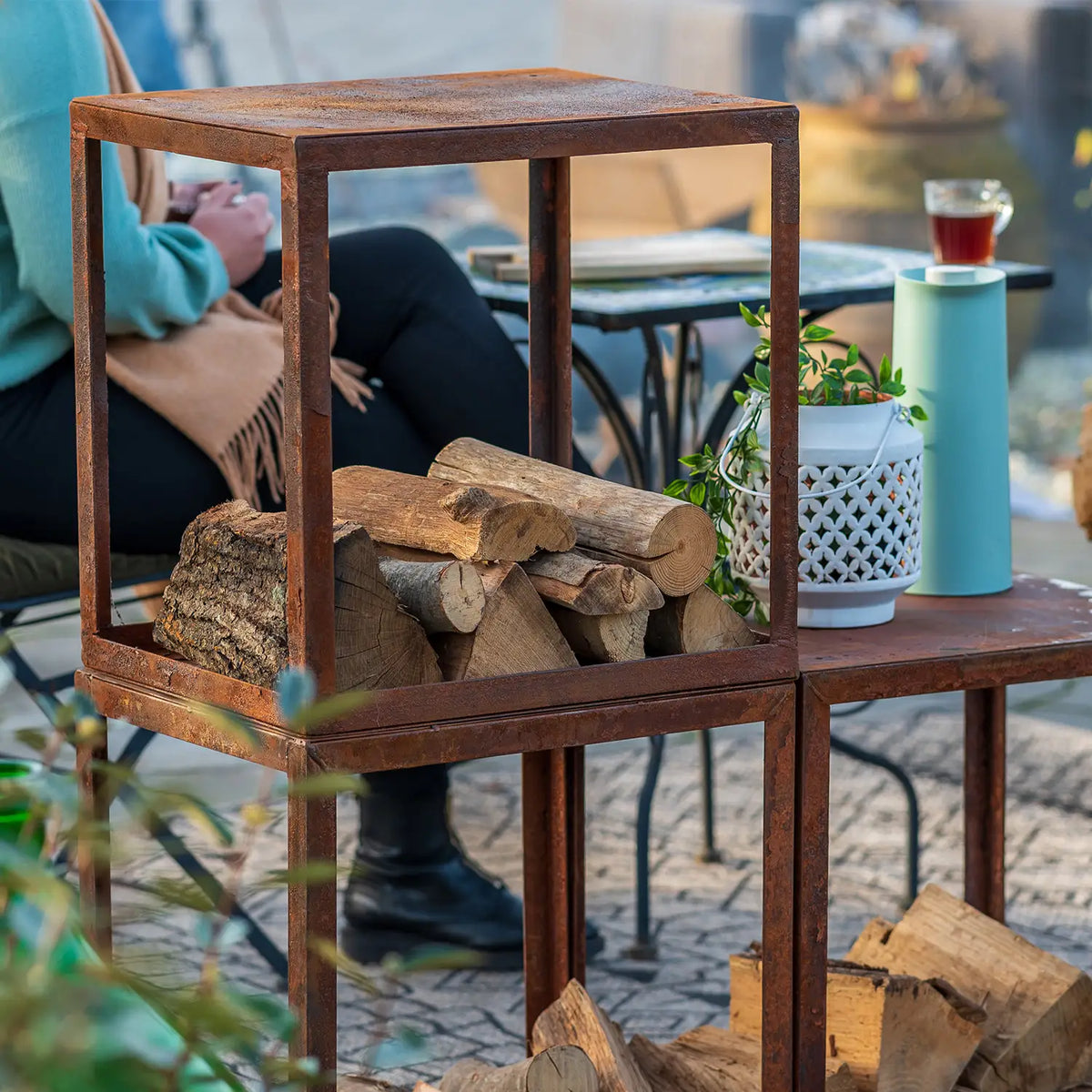 Vedoppbevaring – Cortenstål 50 cm