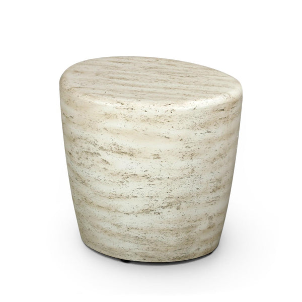 Sidebord Organic Travertine – Utendørs kompositt sidebord