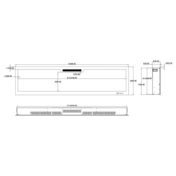 Elite 182,8 cm – Innebygd Elektrisk peis