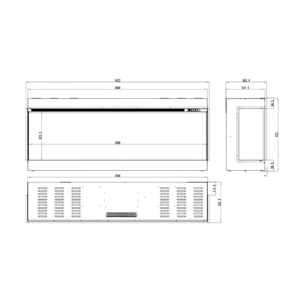 Superb 3D 160 cm – Innebygd Elektrisk peis