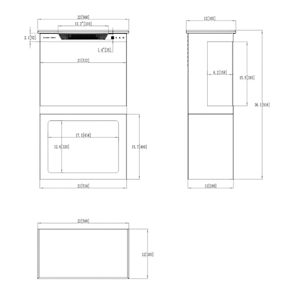 Tower + stativ 56 cm – Elektrisk peis