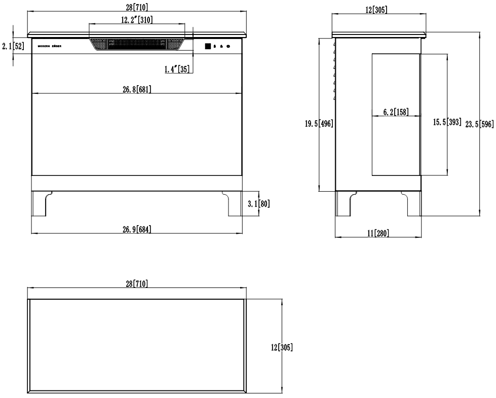 Tower 71 – Freestanding Electric Fireplace with 3-Sided Flame View