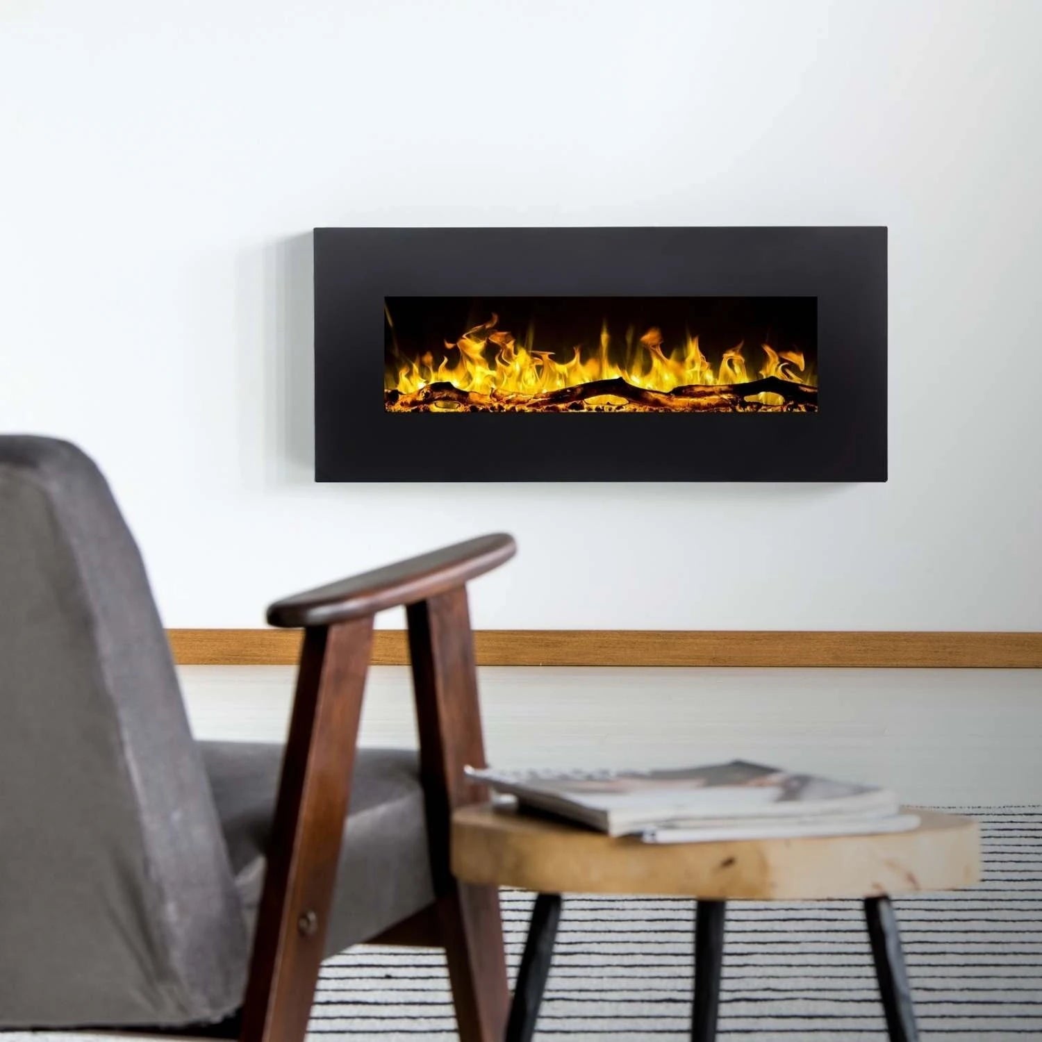 Albion 128 cm – Elektrisk peis – Svart