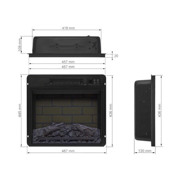 ArtiFlame AF18B – 18" innebygd elektrisk peisinnsats