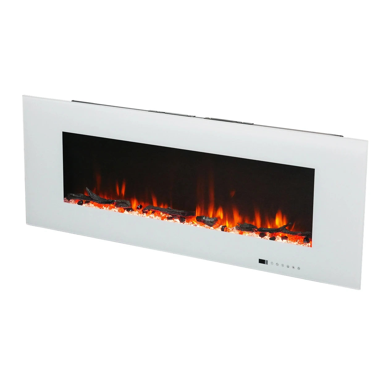 Azurite 127 cm - Hvit vegghengt elektrisk peis