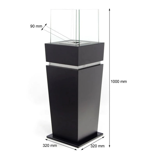 Elegant Gulvbiopeis – Svart med glass